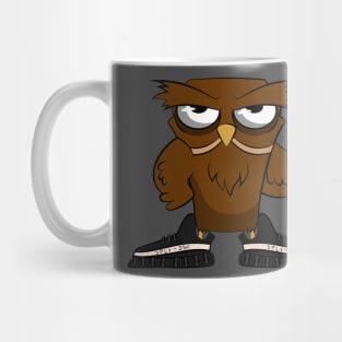 Owl Wearing Boosts Black & White Mug